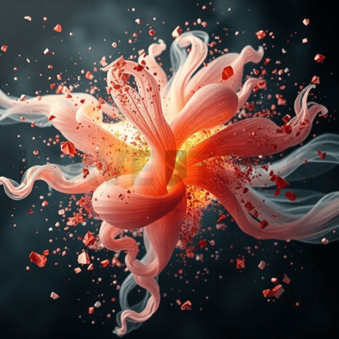 Silk Fiber Fragment Explosion Background