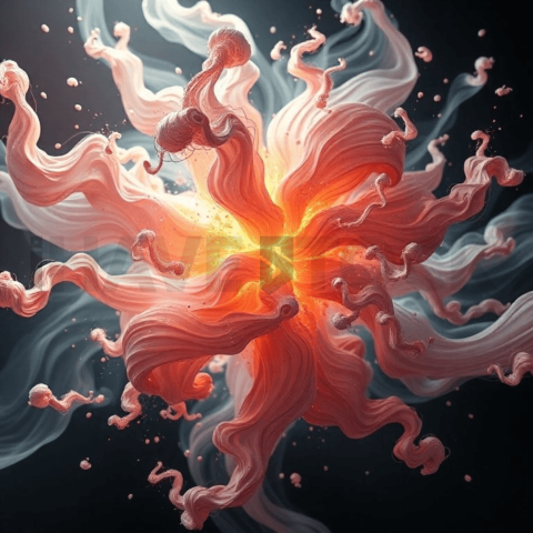 Silk Fiber Fractal Explosion Background