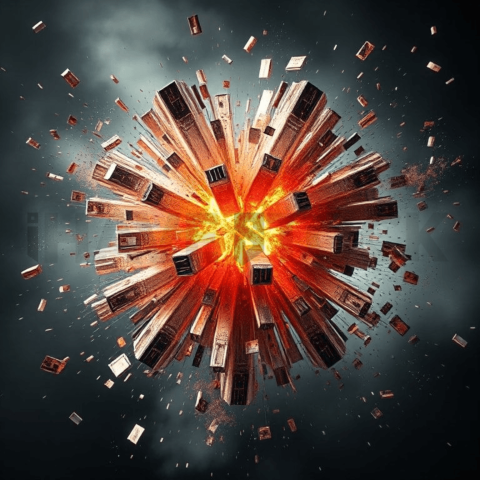 Soft Aluminum Fragment Explosion Background