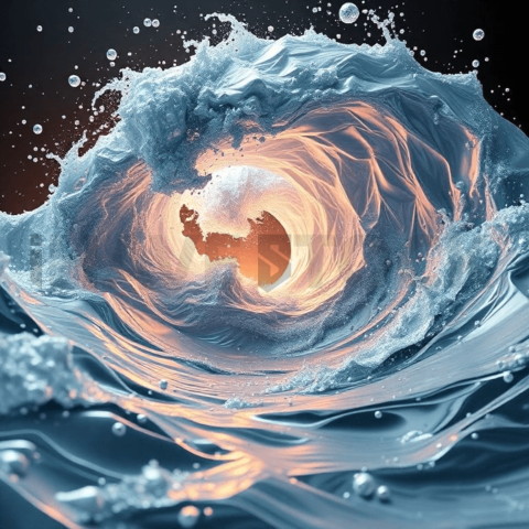 Soft Aluminum Wave Vortex Background