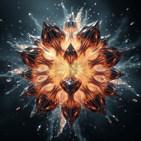 Titanium Alloy Crystal Bloom Background