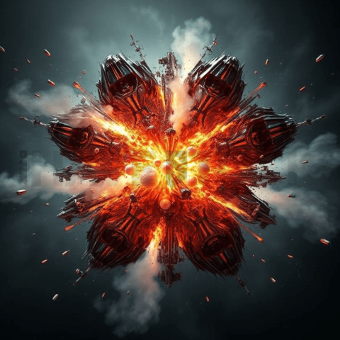 Titanium Alloy Fractal Explosion Background