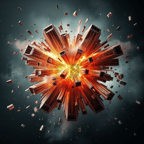 Titanium Alloy Fragment Explosion Background