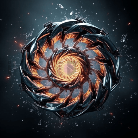 Titanium Alloy Spiral Displacement Background