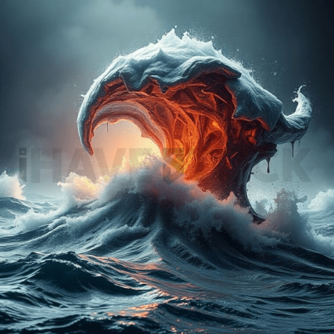 Titanium Alloy Wave Collapse Background