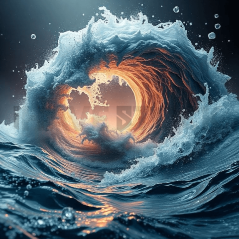 Titanium Alloy Wave Vortex Background