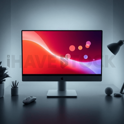 Cinematic landing page   UI concept — desktop monitor screen UI concept screen (shape layout, no text), digital product design studio — premium digital advertising asset #0198