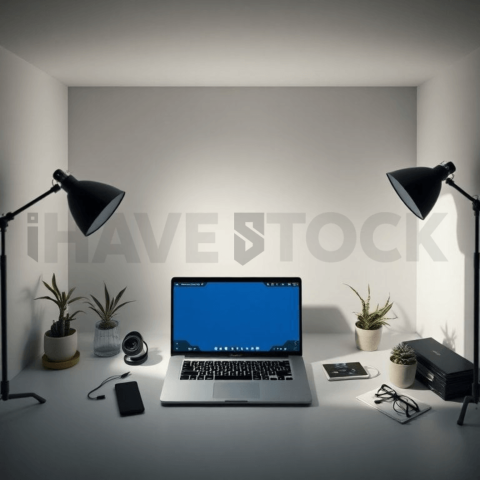 Cinematic landing page   UI concept — laptop screen 100  empty mockup screen, digital product design studio — premium digital advertising asset #0221