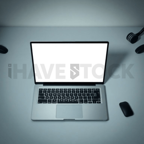 Cinematic landing page   UI concept — laptop screen 100  empty mockup screen, digital product design studio — premium digital advertising asset #0205