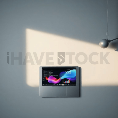 Cinematic landing page   UI concept — laptop screen UI concept screen (shape layout, no text), digital product design studio — premium digital advertising asset #0206