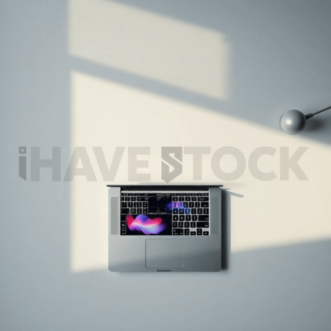 Cinematic landing page   UI concept — laptop screen UI concept screen (shape layout, no text), digital product design studio — premium digital advertising asset #0218