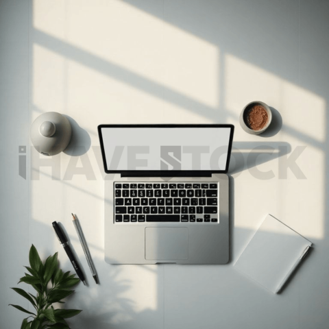 Cinematic landing page   UI concept — laptop screen UI concept screen (shape layout, no text), premium minimalist workspace — premium digital advertising asset #0264