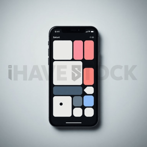 Cinematic landing page   UI concept — smartphone screen UI concept screen (shape layout, no text), digital product design studio — premium digital advertising asset #0266