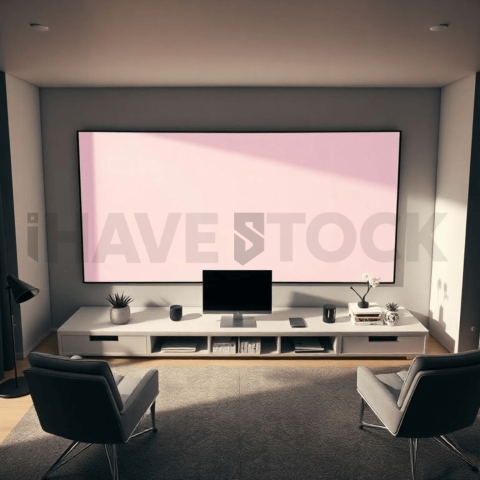 Cinematic landing page   UI concept — ultrawide display screen UI concept screen (shape layout, no text), creative startup workspace — premium digital advertising asset #0246