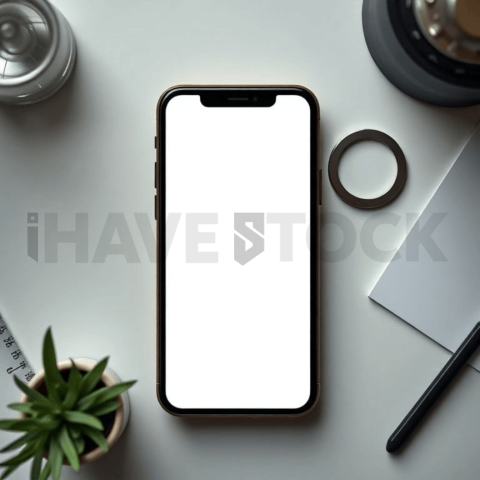 Cinematic landing page   UI concept — smartphone screen 100  empty mockup screen, creative startup workspace — premium digital advertising asset #0315