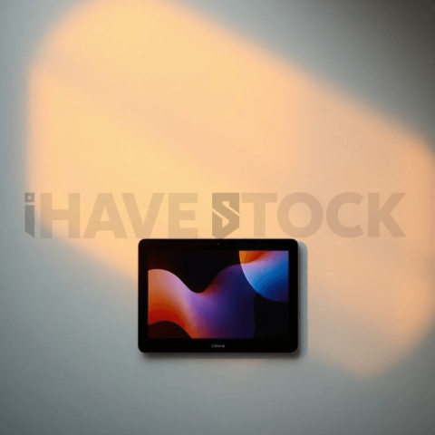 Cinematic landing page   UI concept — tablet screen UI concept screen (shape layout, no text), digital product design studio — premium digital advertising asset #0308