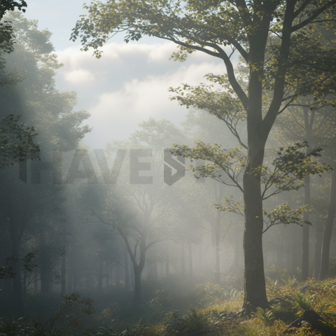 Heavy Fog Over Forest   Weather & Atmosphere N&L ATM 0098