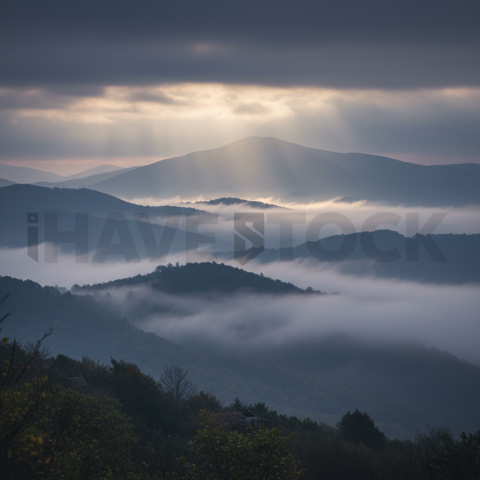 Misty Hills With Fog   Weather & Atmosphere N&L ATM 0097