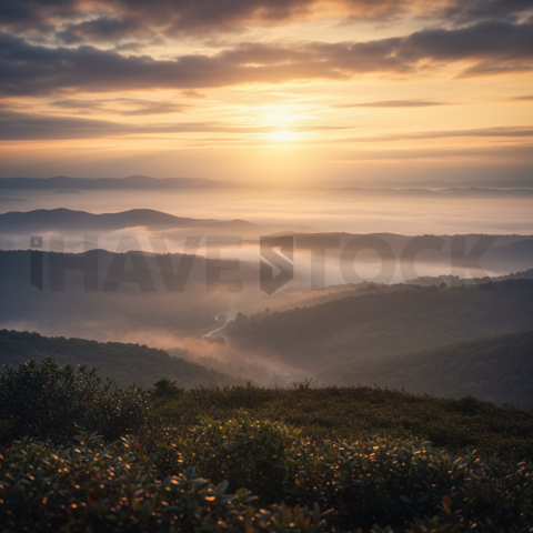 Misty Hills With Fog   Weather & Atmosphere N&L ATM 0089