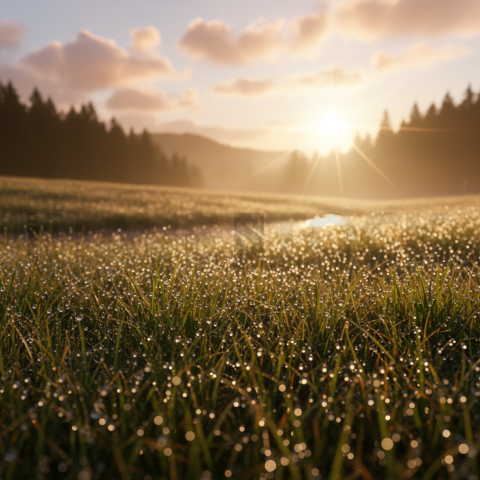 Morning Dew In Sunlight   Weather & Atmosphere N&L ATM 0085