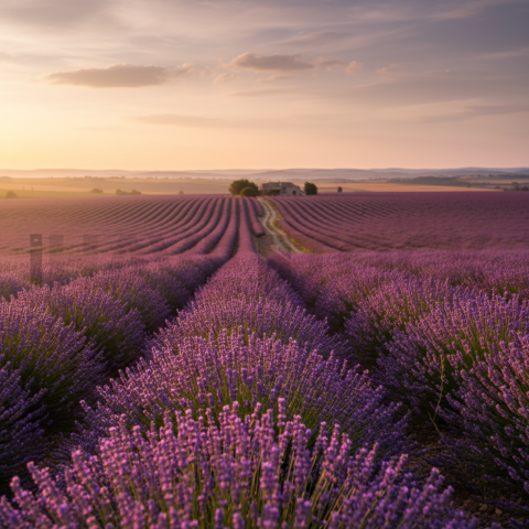 Lavender Field In Bloom   Fields & Countryside