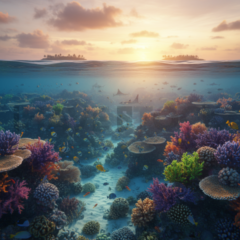 Coral Reef Under Clear Water   Beaches & Oceans N&L OCN 0070 N&L OCN 0021 N&L OCN 0070