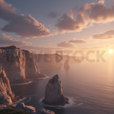 Seaside Cliffs At Sunset   Beaches & Oceans N&L OCN 0019 N&L OCN 0072 N&L OCN 0019