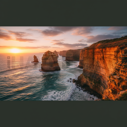 Seaside Cliffs At Sunset   Beaches & Oceans N&L OCN 0032 N&L OCN 0059 N&L OCN 0032