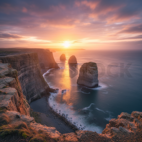 Seaside Cliffs At Sunset   Beaches & Oceans N&L OCN 0049 N&L OCN 0042 N&L OCN 0049