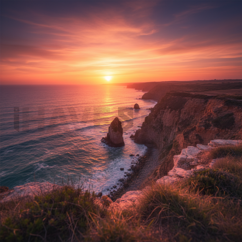 Seaside Cliffs At Sunset   Beaches & Oceans N&L OCN 0057 N&L OCN 0034 N&L OCN 0057