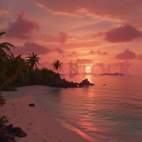 Tropical Paradise Beach   Beaches & Oceans N&L OCN 0090 N&L OCN 0001 N&L OCN 0090