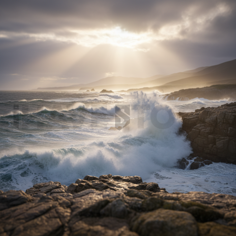 Waves Crashing On Rocks   Beaches & Oceans N&L OCN 0059 N&L OCN 0032 N&L OCN 0059