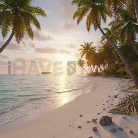 White Sand Beach With Palm Trees   Beaches & Oceans N&L OCN 0043 N&L OCN 0048 N&L OCN 0043