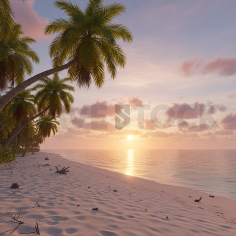 White Sand Beach With Palm Trees   Beaches & Oceans N&L OCN 0063 N&L OCN 0028 N&L OCN 0063