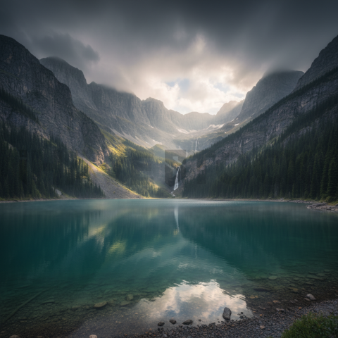 Emerald Lake With Sunlight   Lakes & Rivers N&L RVS 0048