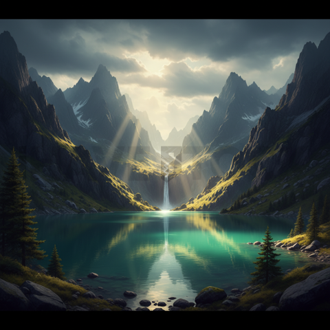 Emerald Lake With Sunlight   Lakes & Rivers N&L RVS 0089