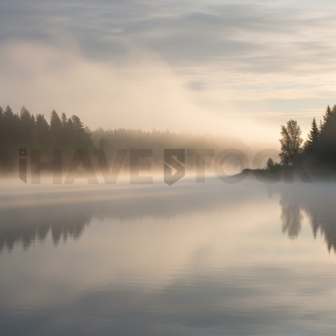 Fog Over Calm River   Lakes & Rivers N&L RVS 0011