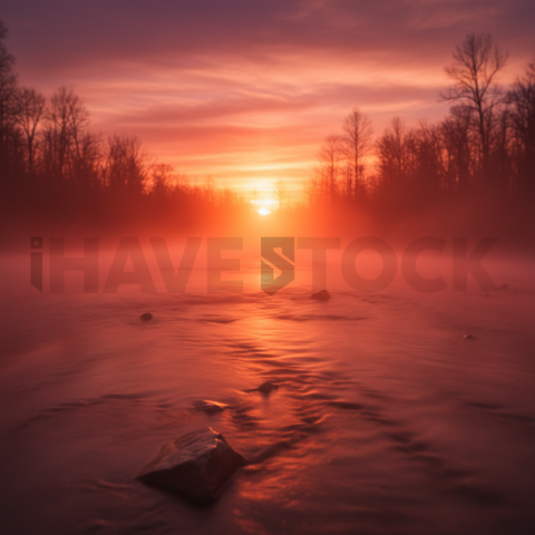 Fog Over Calm River   Lakes & Rivers N&L RVS 0027