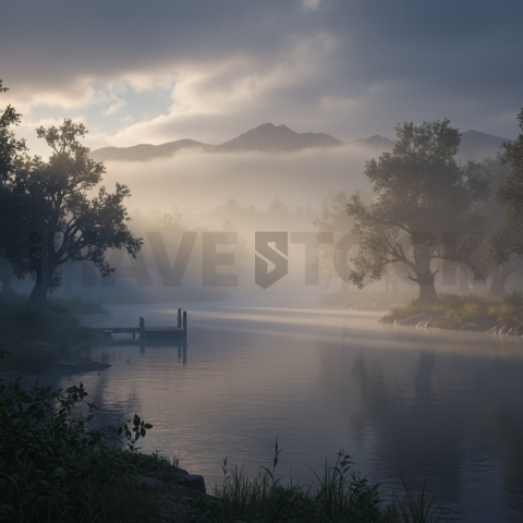 Fog Over Calm River   Lakes & Rivers N&L RVS 0035