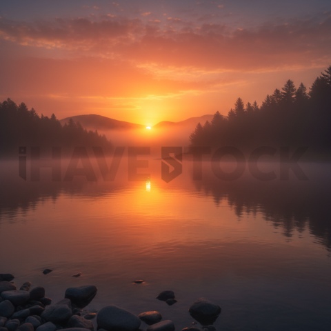 Fog Over Calm River   Lakes & Rivers N&L RVS 0052