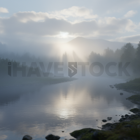 Fog Over Calm River   Lakes & Rivers N&L RVS 0058