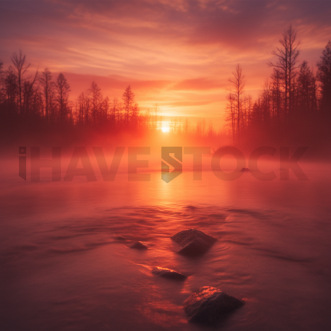 Fog Over Calm River   Lakes & Rivers N&L RVS 0066