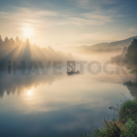 Fog Over Calm River   Lakes & Rivers N&L RVS 0067