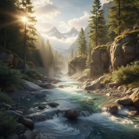 Mountain River Stream   Lakes & Rivers N&L RVS 0028