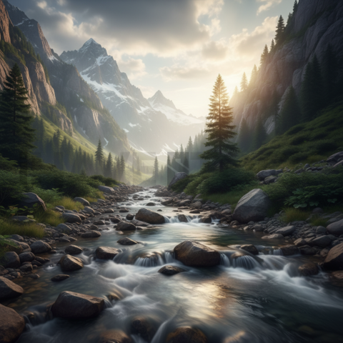 Mountain River Stream   Lakes & Rivers N&L RVS 0032