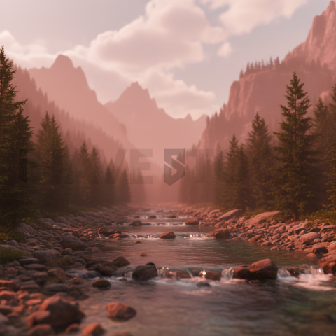 Mountain River Stream   Lakes & Rivers N&L RVS 0040