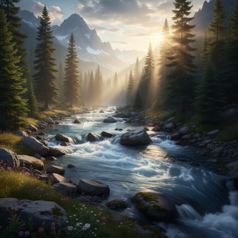 Mountain River Stream   Lakes & Rivers N&L RVS 0041