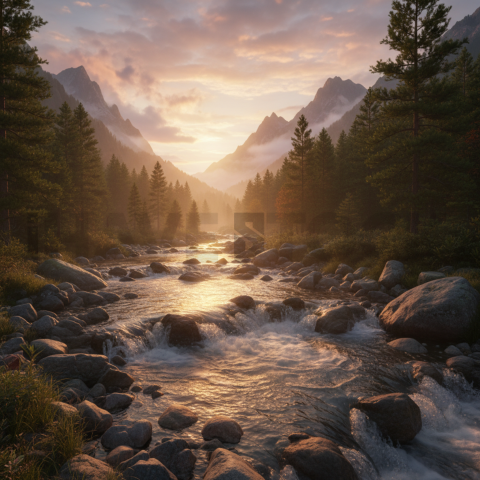 Mountain River Stream   Lakes & Rivers N&L RVS 0055