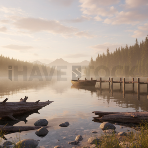 Peaceful Lakeside Morning   Lakes & Rivers N&L RVS 0021