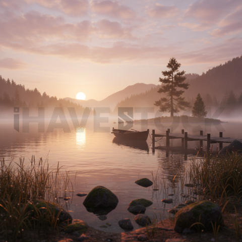 Peaceful Lakeside Morning   Lakes & Rivers N&L RVS 0059